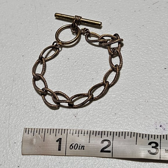 Vintage Gold Tone Chain Link Bracelet Classic Steampunk Fashion Jewelry Women - Picture 4 of 4